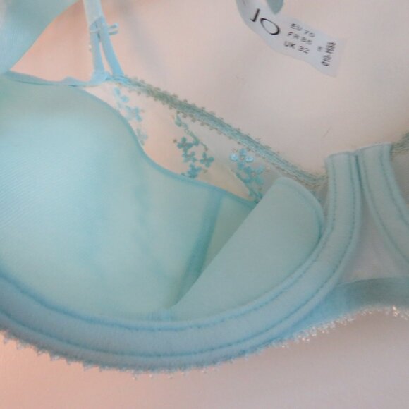 MARIE JO L'AVENTURE Eloise Plunge Floral Lace Bra in Sea Clearwater Green 32E - Picture 13 of 14